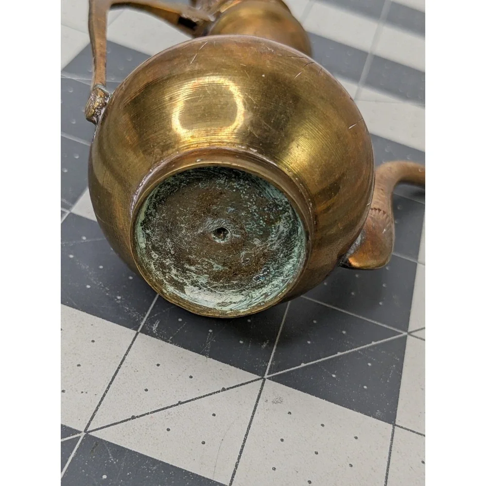 Brass Tea‎ Pot Etched 5.75 Inch